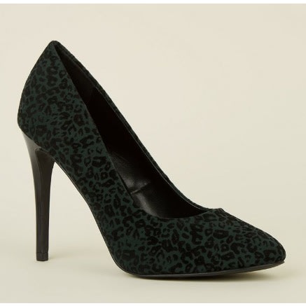 Green Flocked Leopard Print Courts