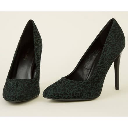 Green Flocked Leopard Print Courts