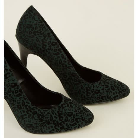 Green Flocked Leopard Print Courts