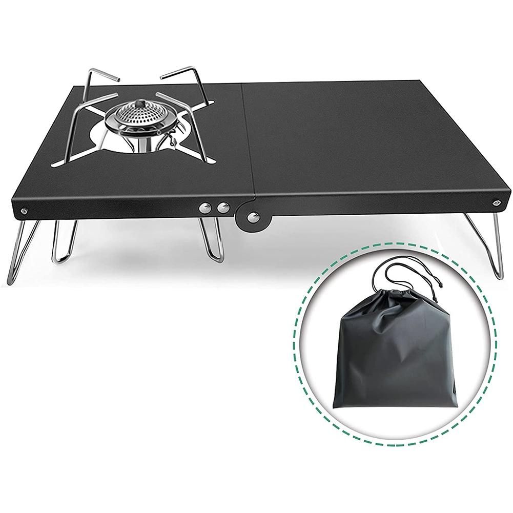 Black Folding Multi-Purpose Heat Insulation Table Aluminum Alloy Soto St-310 Single Burner Table for 4 Types of Burners