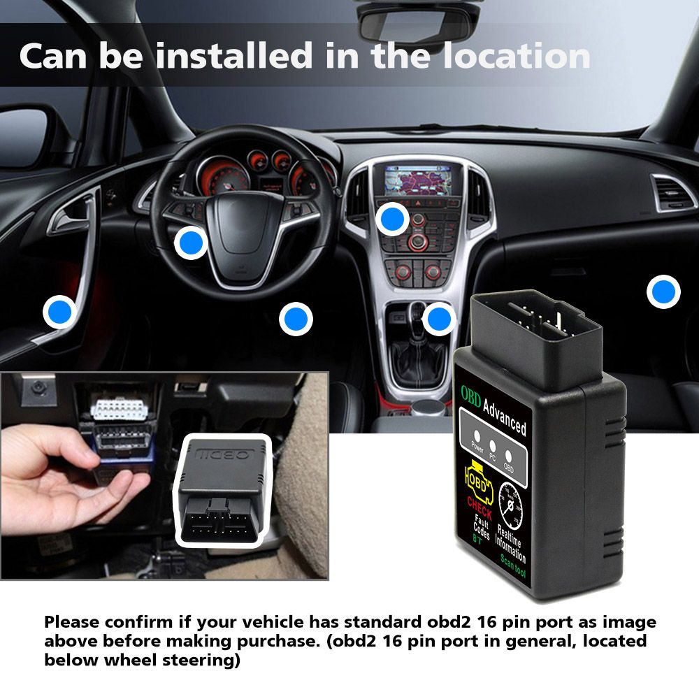 V02H2-1  V1.5 BT 2.0 Interface OBDII Car Diagnostic Scanner