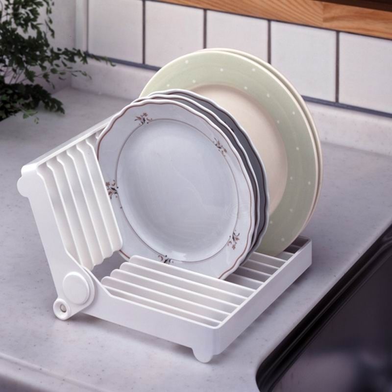 Foldable Dish Drip Rack Plate Holder(white)