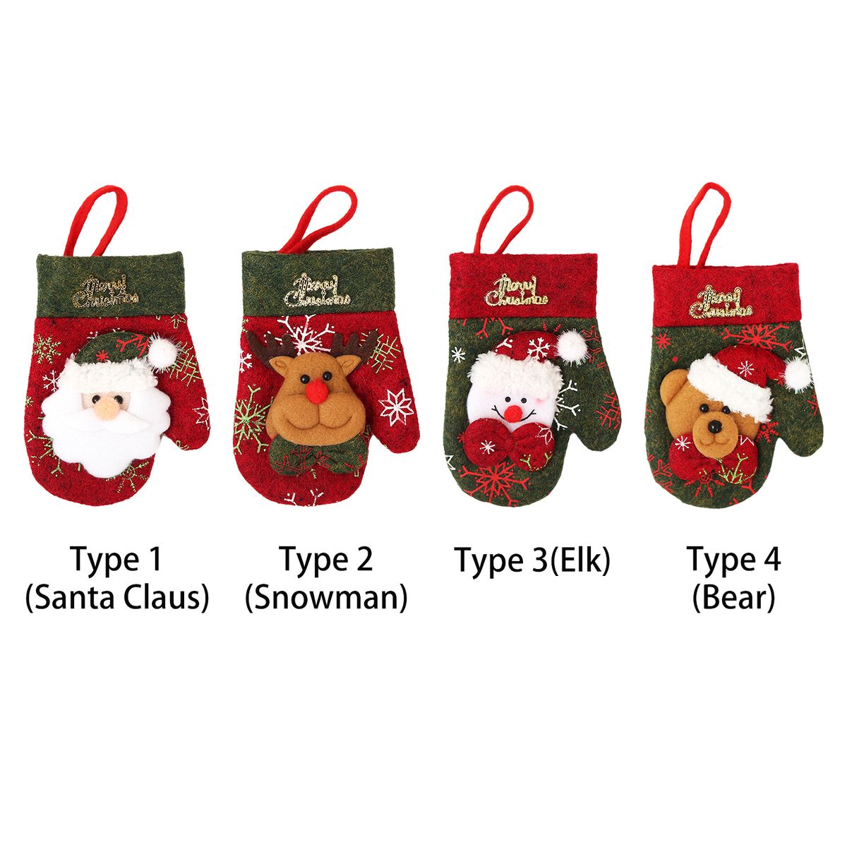 Mini Christmas Cutlery Tableware Holders With Hanging Rope