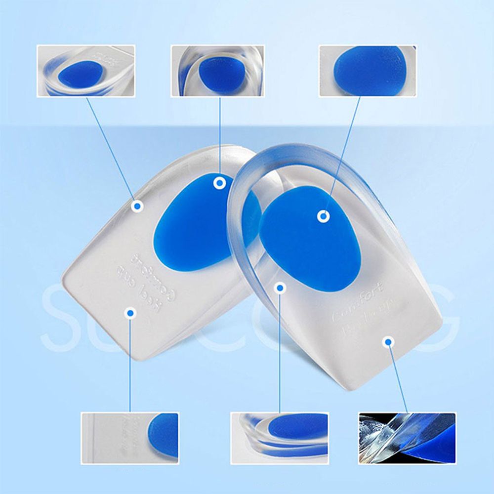 1 Pair Silicone Gel Heel Cups Pads Shoe Inserts Soft