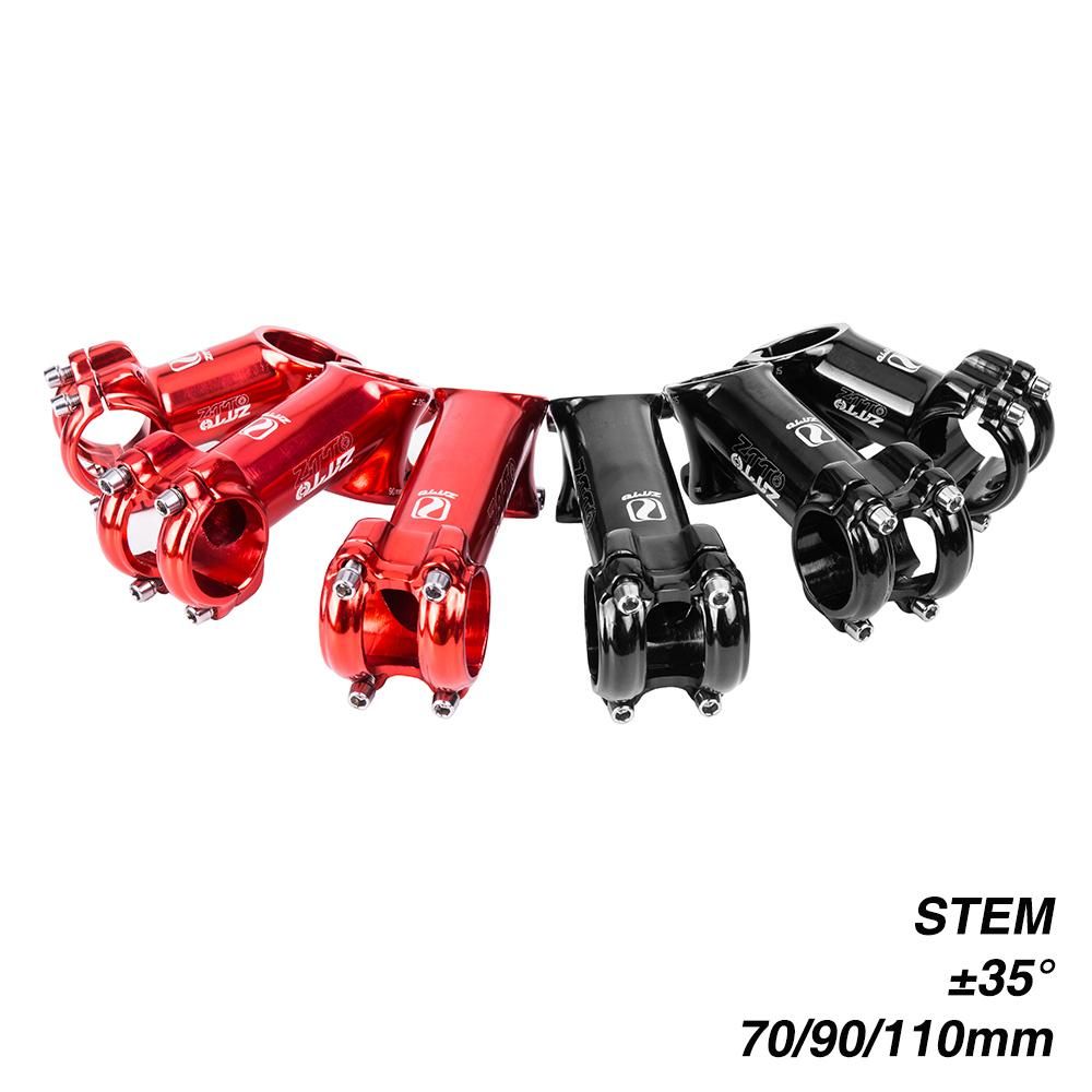 31.8mm Bicycle Stem 70mm/90mm/110mm 35 Degree Lightweight Polished Stem for MTB Mountain Road Bike