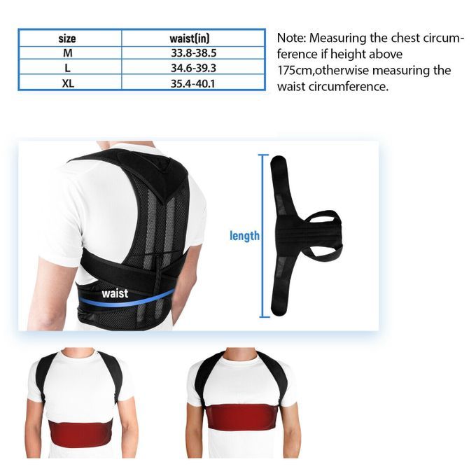 Posture Corrector For Men Women Back Brace Adjustable-M