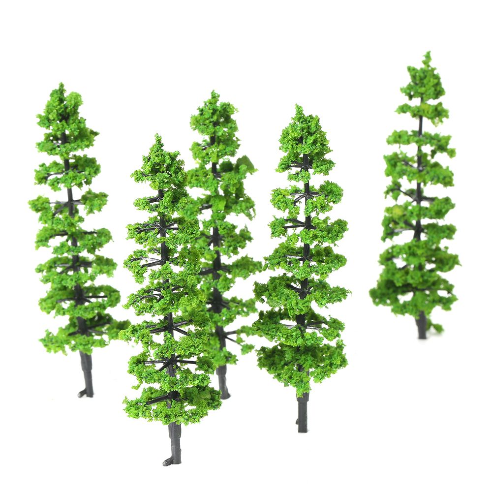 10 Pcs Model Fir Tree Plastic Miniature Landscape Scenery