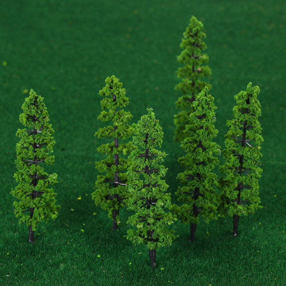 10 Pcs Model Fir Tree Plastic Miniature Landscape Scenery