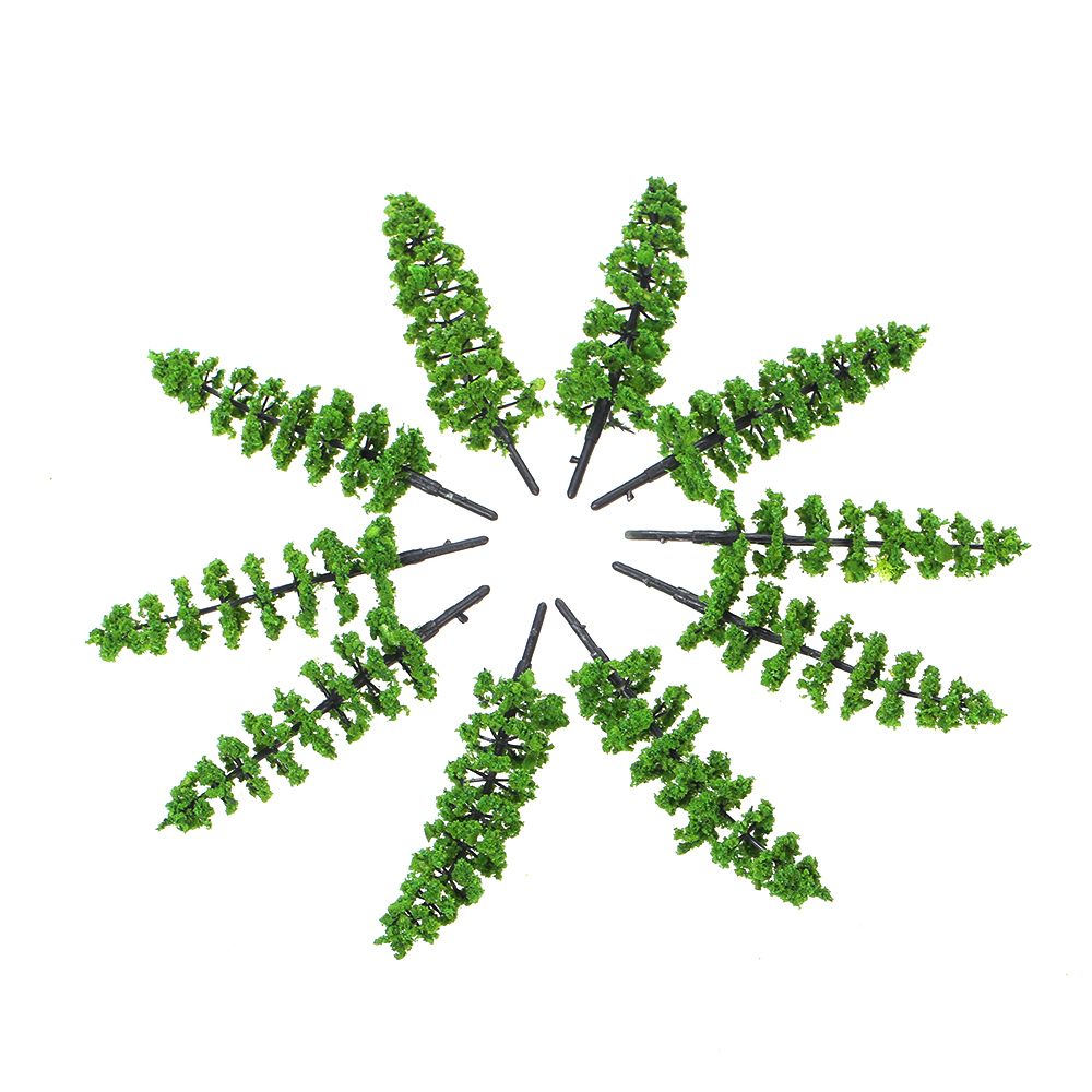 10 Pcs Model Fir Tree Plastic Miniature Landscape Scenery