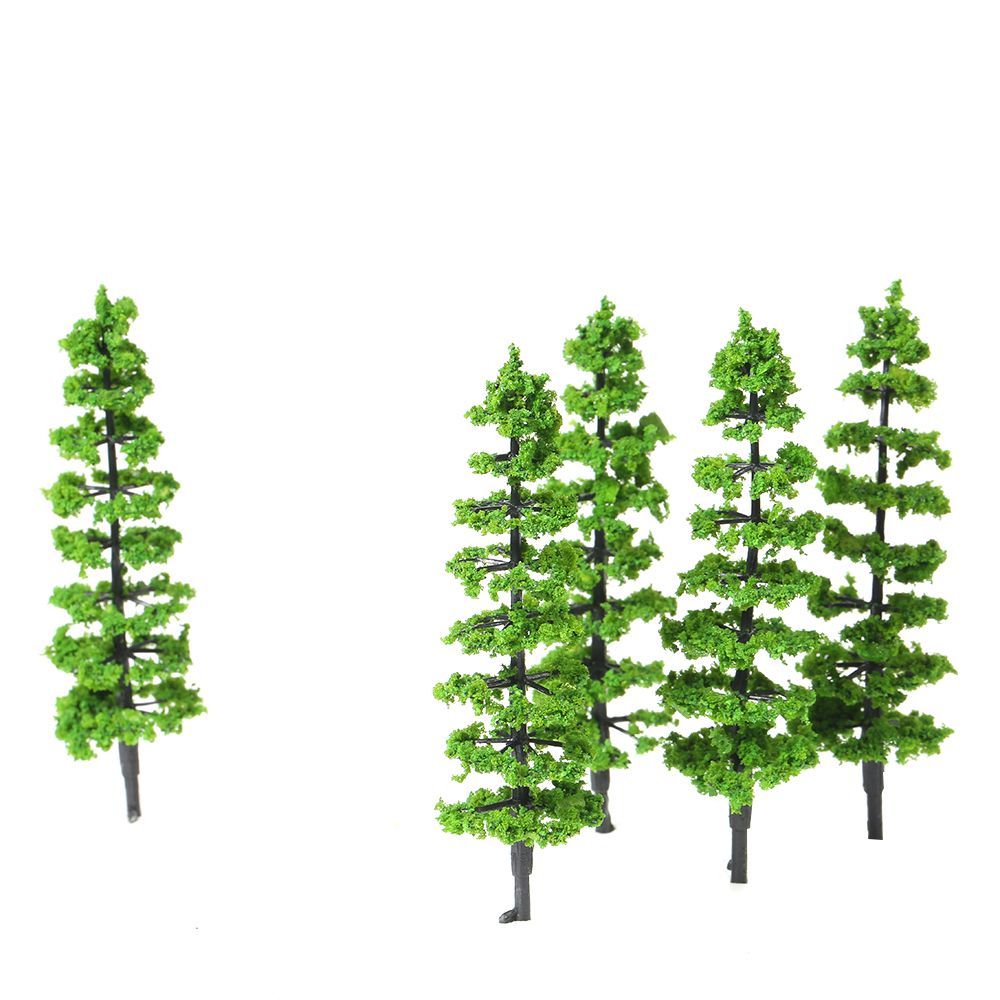 10 Pcs Model Fir Tree Plastic Miniature Landscape Scenery