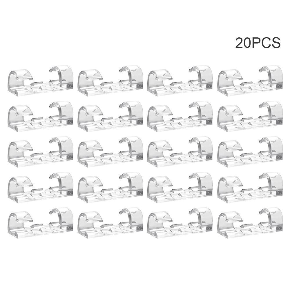20Pcs Self-Adhesive Cable Clips Office Home Use Wire Desktop