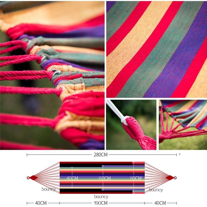 Single double hammock outdoor anti-rollover canvas hammock swing mesh wooden stick double thickening 200X150CM