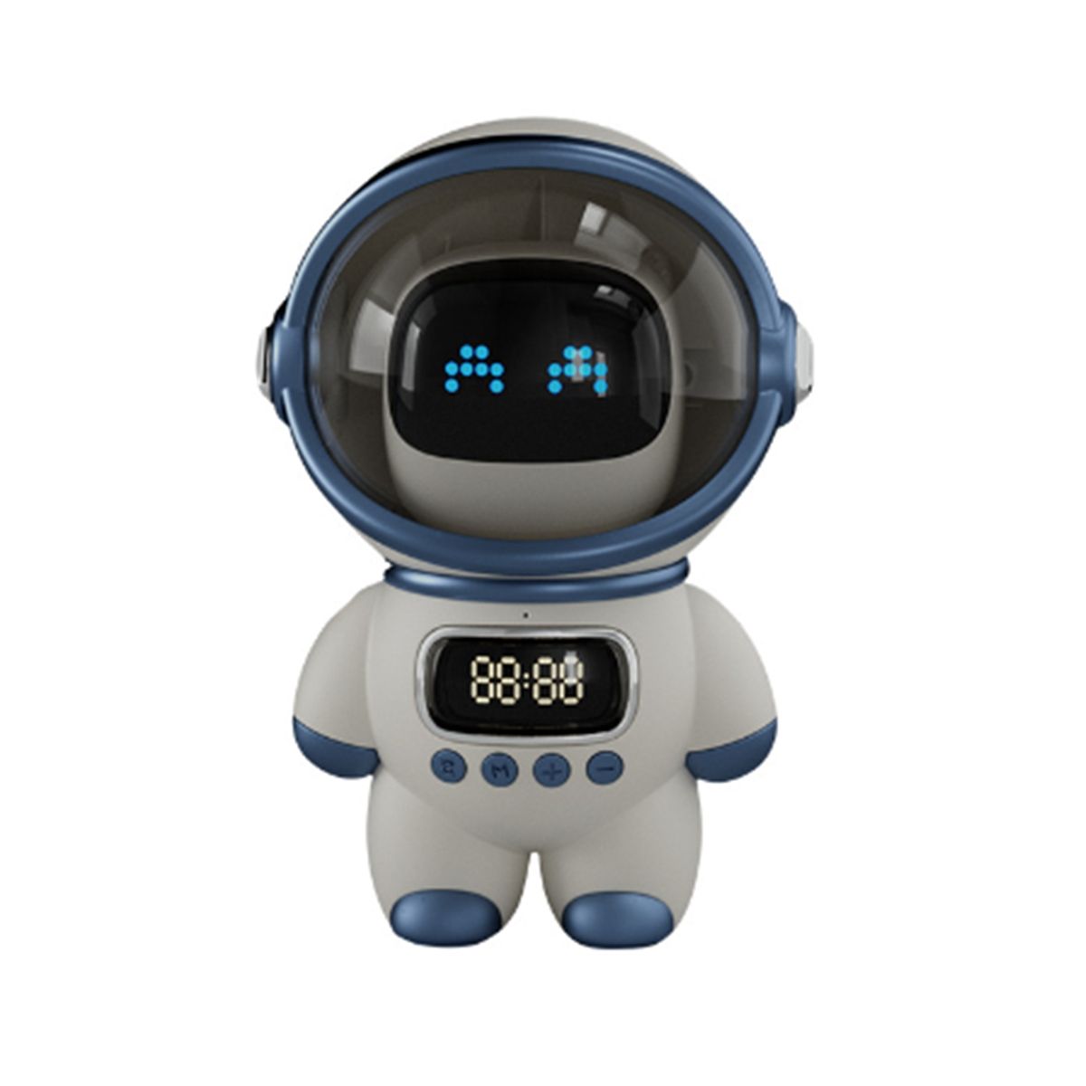 Astronaut Smart Bluetooth Speaker AI Voice HiFi Audio Desktop Multifunctional Audio New Digital Alarm Clock FM Radio,A