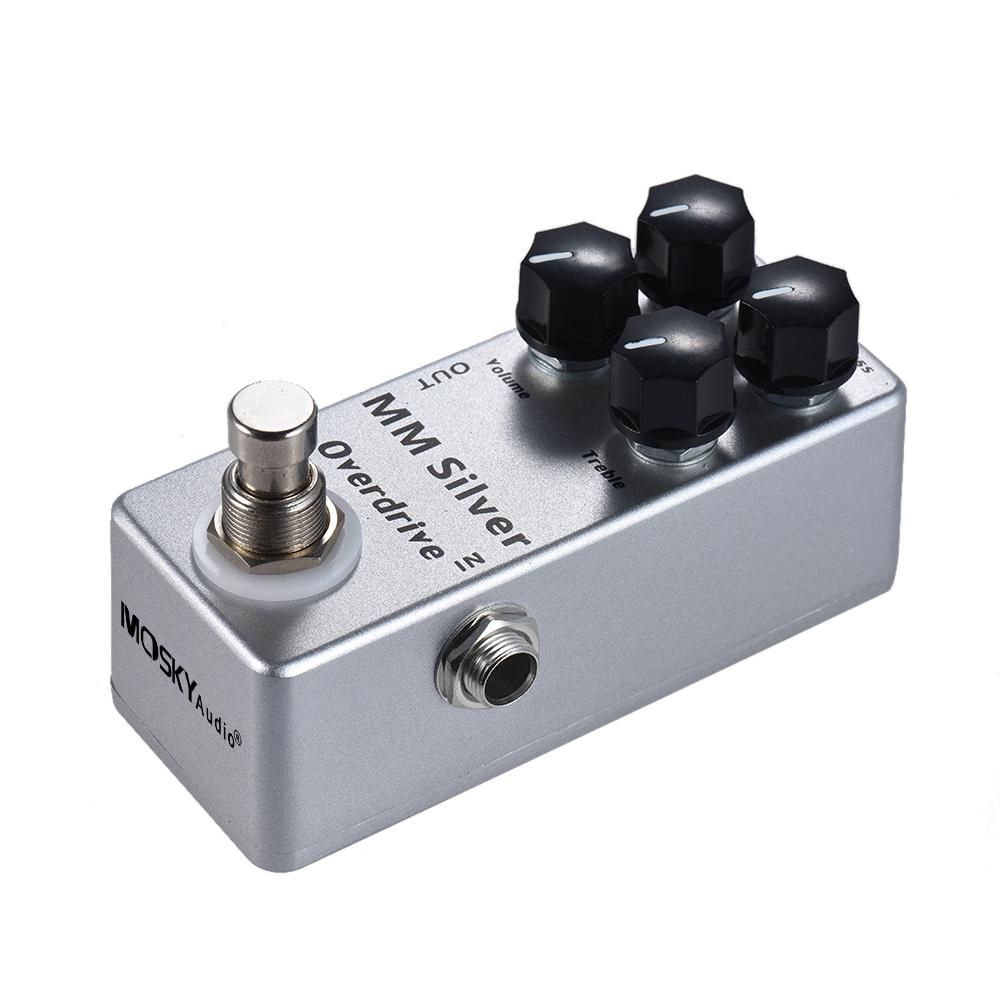 MOSKYAudio MM Silver Electric Guitar Overdrive Effect Pedal Full Metal Shell True Bypass