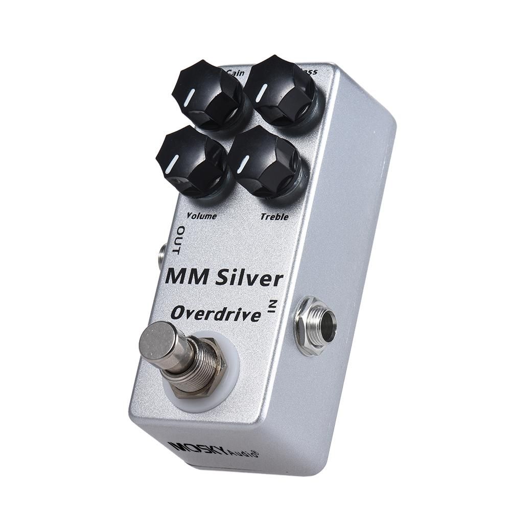 MOSKYAudio MM Silver Electric Guitar Overdrive Effect Pedal Full Metal Shell True Bypass