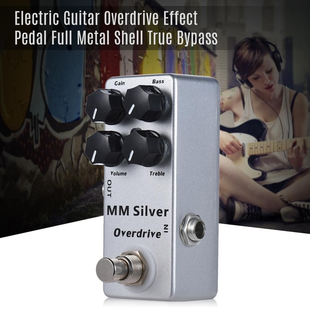 MOSKYAudio MM Silver Electric Guitar Overdrive Effect Pedal Full Metal Shell True Bypass