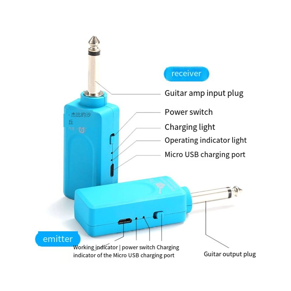 Speakers Sound Instruments Bass Keys Electric Guitar Electronic Blow Tube Saxophone Wireless Audio Transceiver,Black