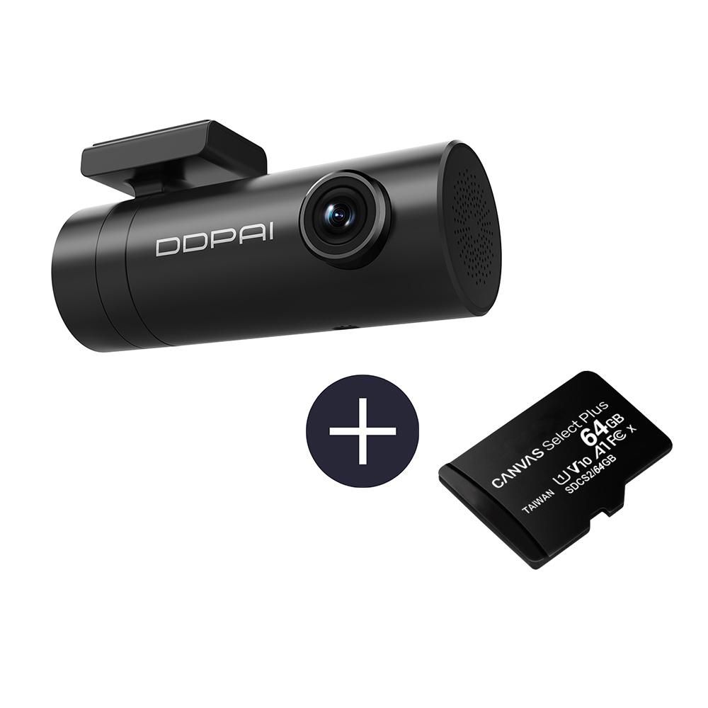 Global Version   DDPai Mini Dash Cam  Drive Recorder Parking Monitoring Tool 1080P High Definition Motion Detection Wide Angle Camera Car Surveillance Protection Gifts for Vehicles with 64G TF Card