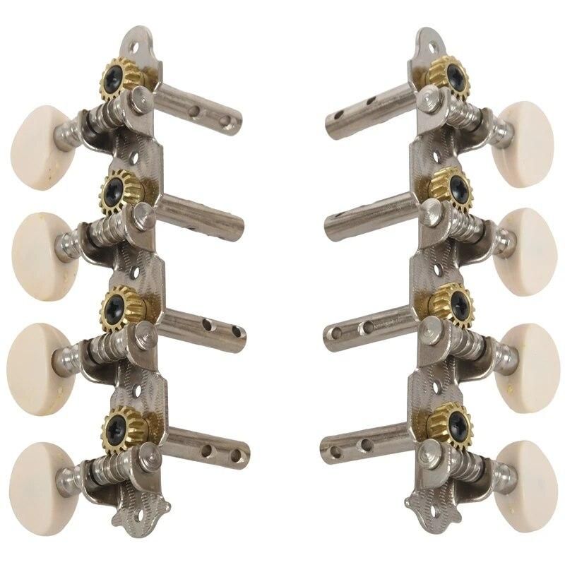 Machines Tuners Pegs Tuning Key with White Pearl Knobs 4L+4R for Mandolin