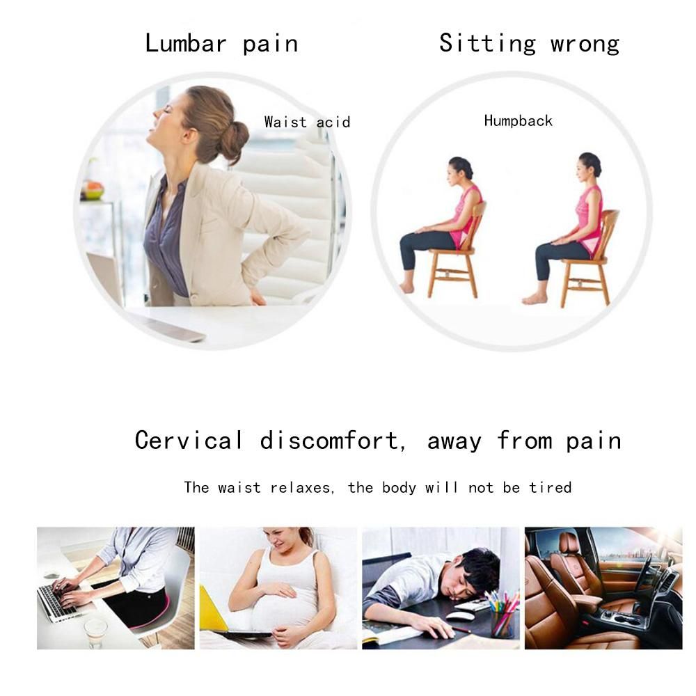 Memory Foam Seat Chair Lumbar Back Support Cushion Pillow