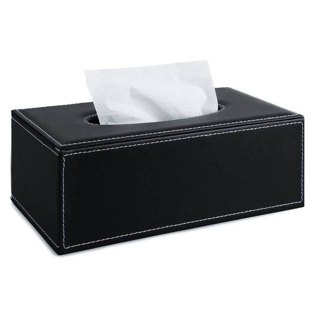 PU Leather Tissue Box Cover Office Home Car