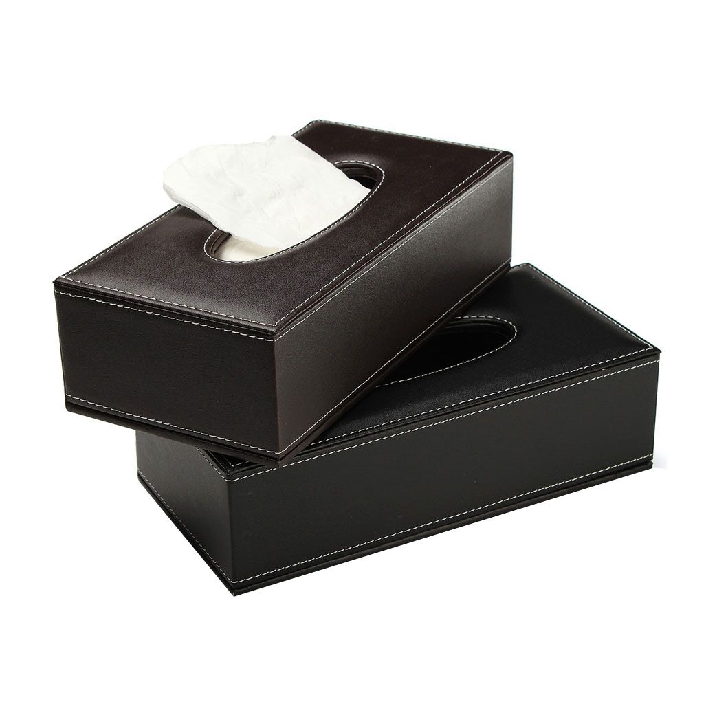 PU Leather Tissue Box Cover Office Home Car