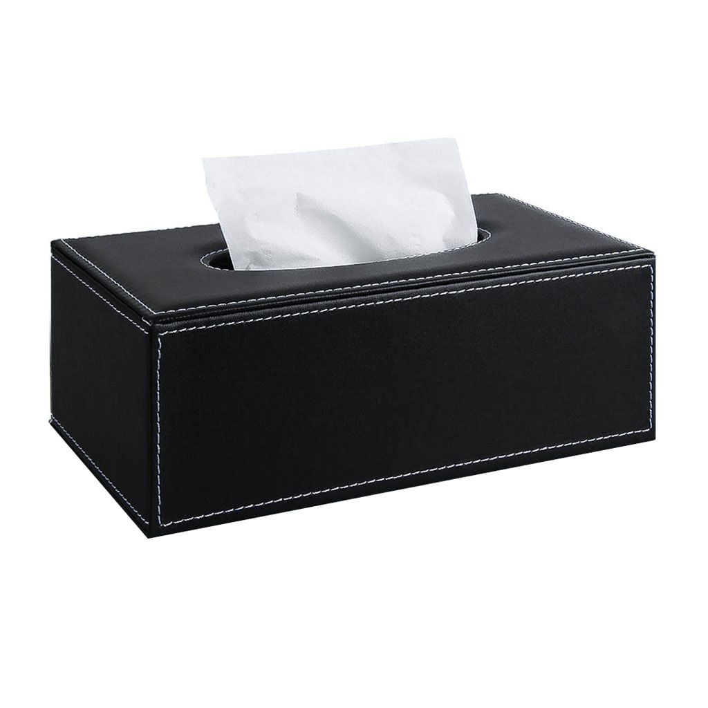 PU Leather Tissue Box Cover Office Home Car