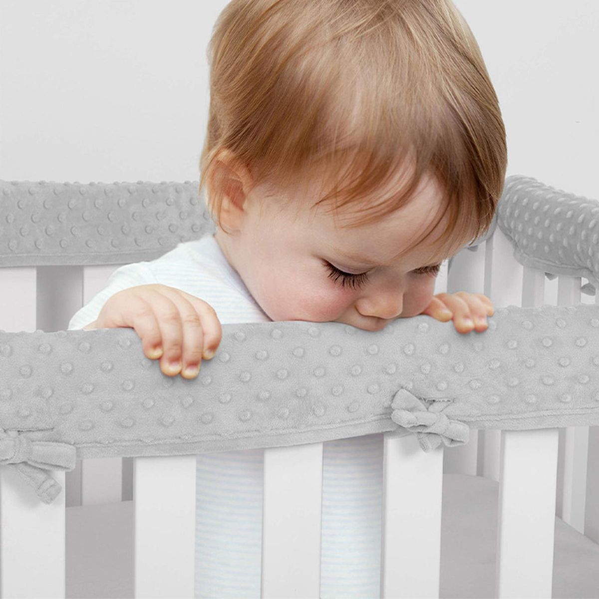 Bed Rail for Children Beds Soft Safe Bed Rail Protection Set Baby Light Grey