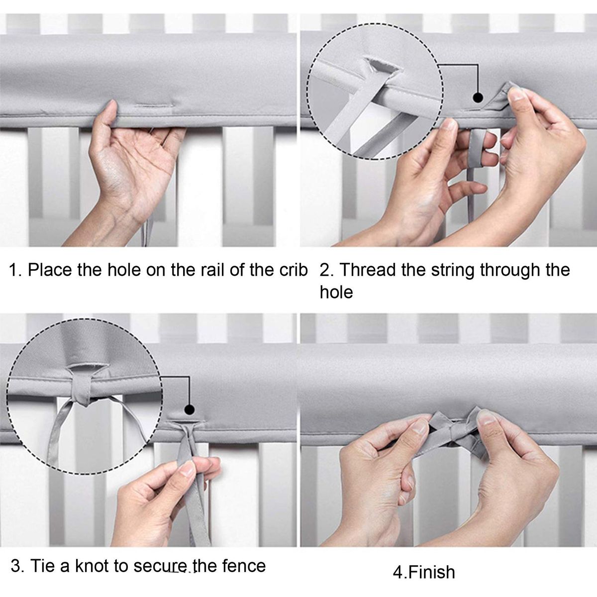 Bed Rail for Children Beds Soft Safe Bed Rail Protection Set Baby Light Grey