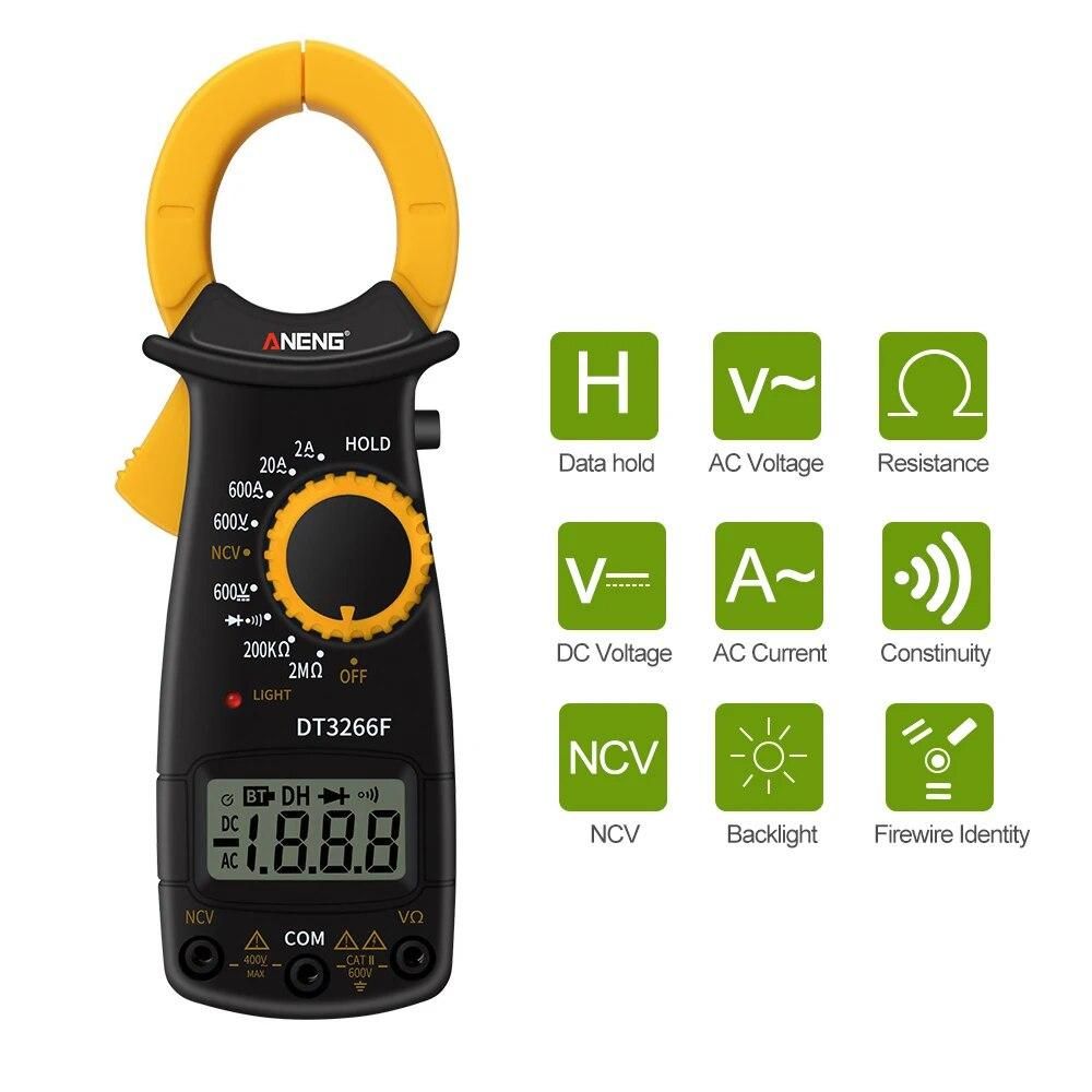 Digital Clamp Meter Multimeter Handheld AC DC Voltage Current Voltmeter Diode Resistance Non-contact Fire Wire Identification