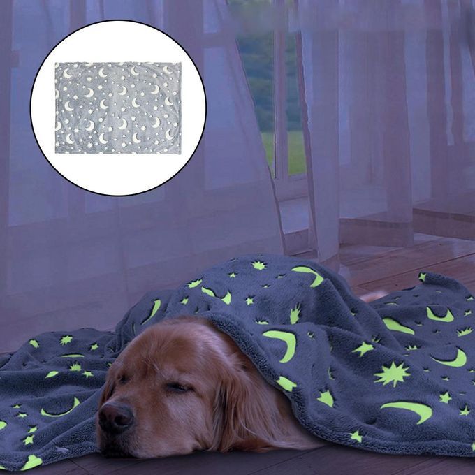 Soft Pet Blanket Luminous Cat Dog Bed Glow Plush Bath Towel Mat For