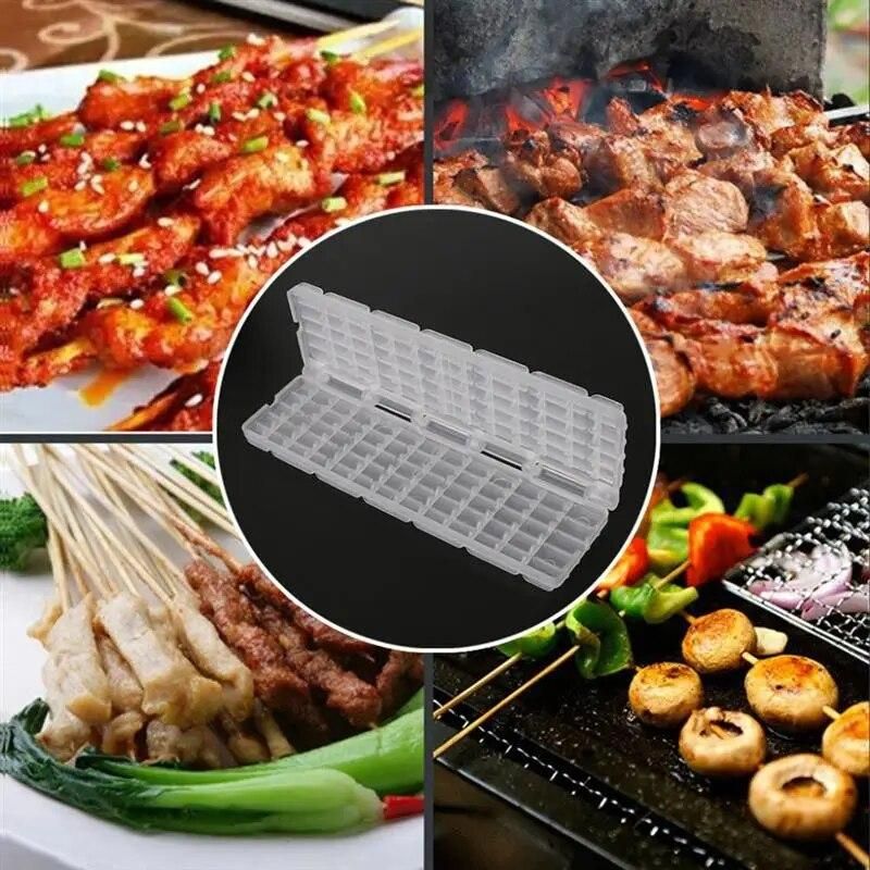 20pcs Reusable Flat Stainless Steel Barbecue Skewers Bbq Needle Stick For Outdoor Picnic Tools Cooking Tools 3pcs Meat Skewer