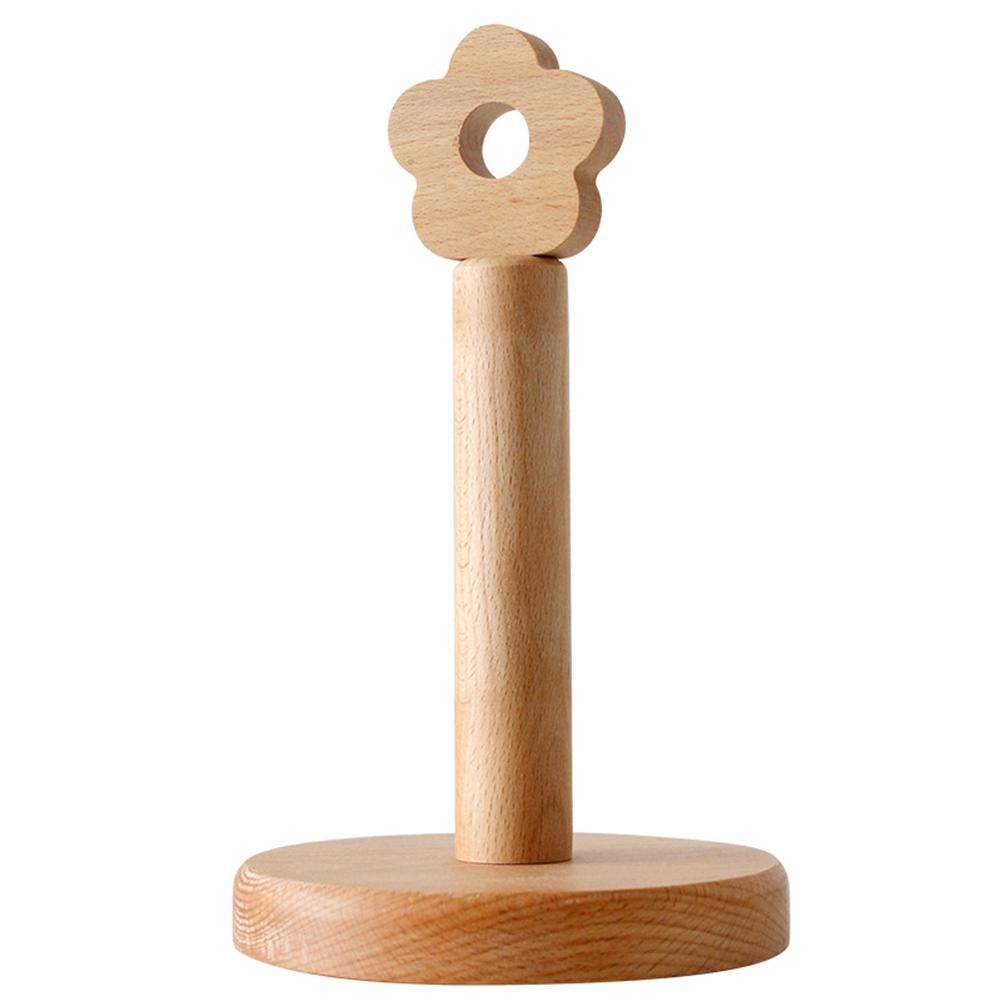 Solid Wood Paper Roll Holder Kitchen Vertical Beech Paper
