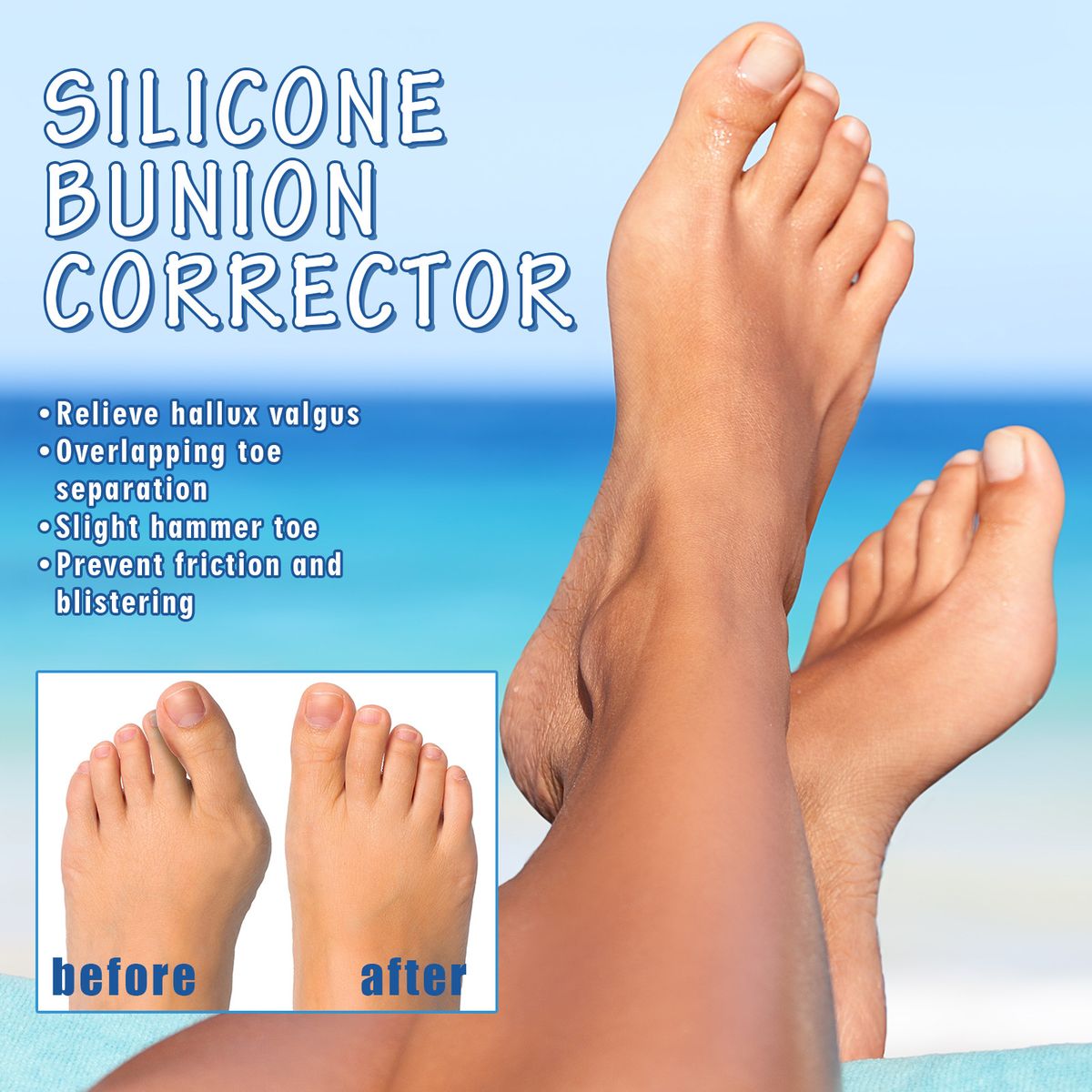 Silicone Bunion Corrector Toe Separator Relieve Swelling