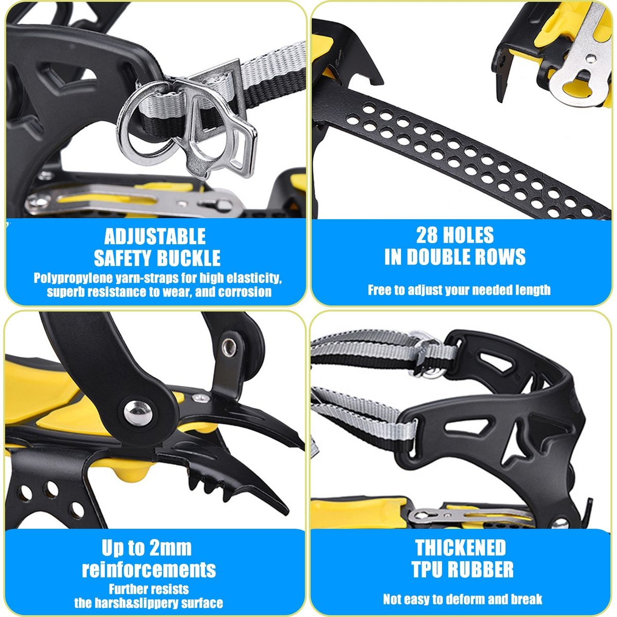 18Teeth Claws Crampon Winter Snow Spikes Ski Ice Shoe-Covers