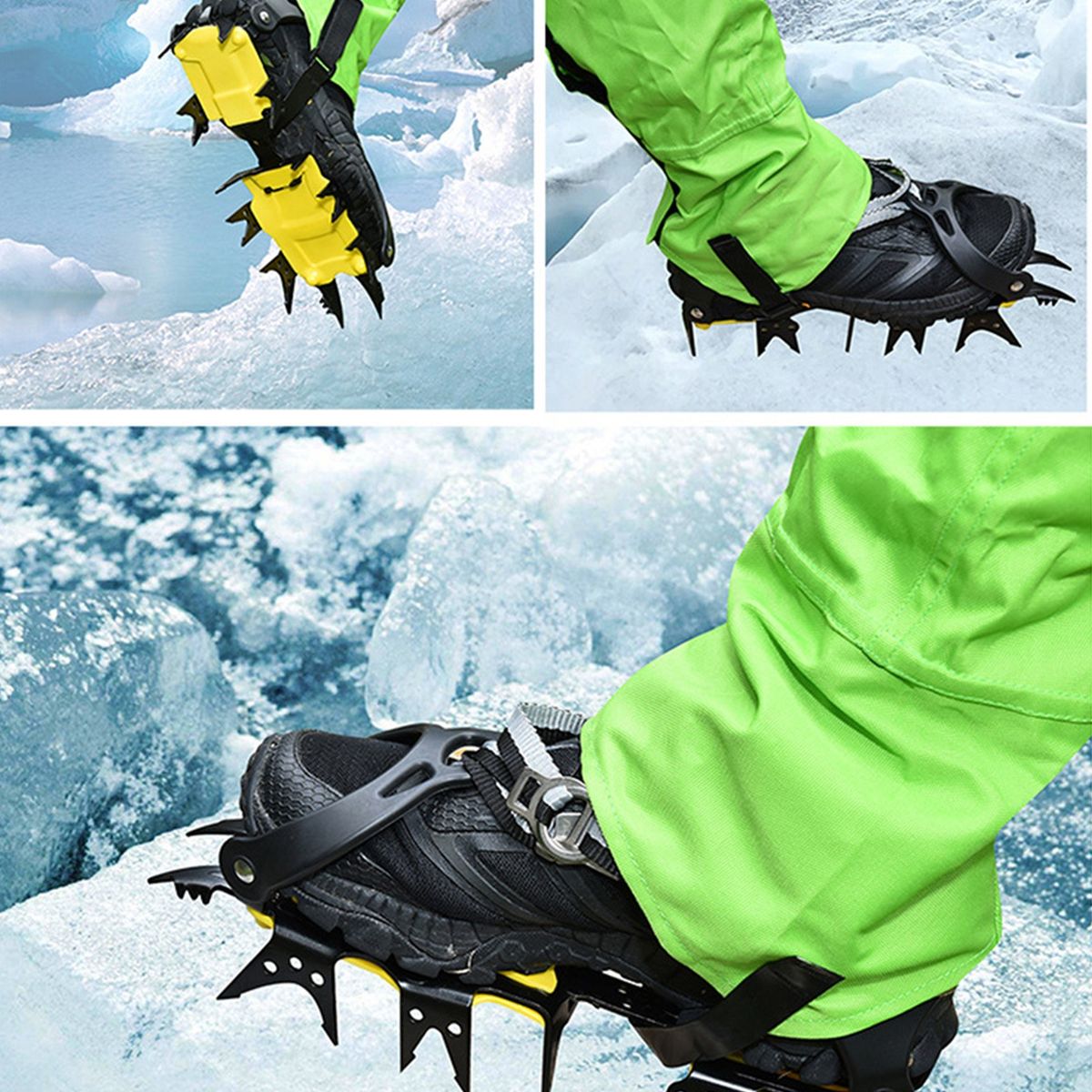 18Teeth Claws Crampon Winter Snow Spikes Ski Ice Shoe-Covers