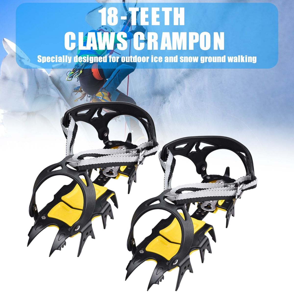 18Teeth Claws Crampon Winter Snow Spikes Ski Ice Shoe-Covers