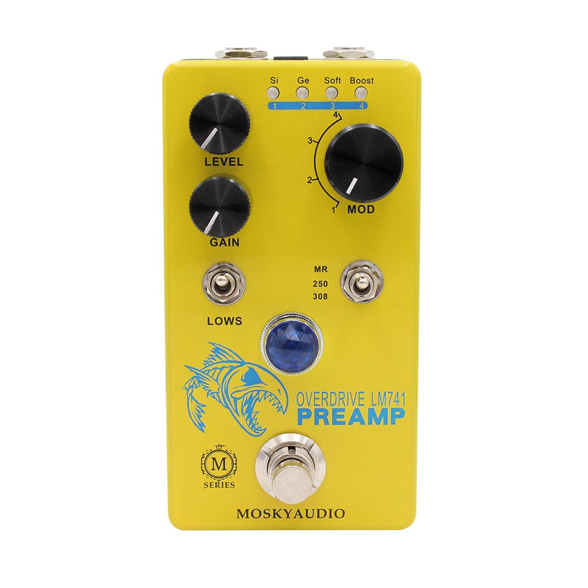 MOSKYAudio Distortion/Overdrive/Preamp Guitar Effect Pedal 4 Mode Switch & Level/Gain Controls Compact Portable Digital Guitar Effector Effect Processor for Electric Guitar - LM741 PREAMP