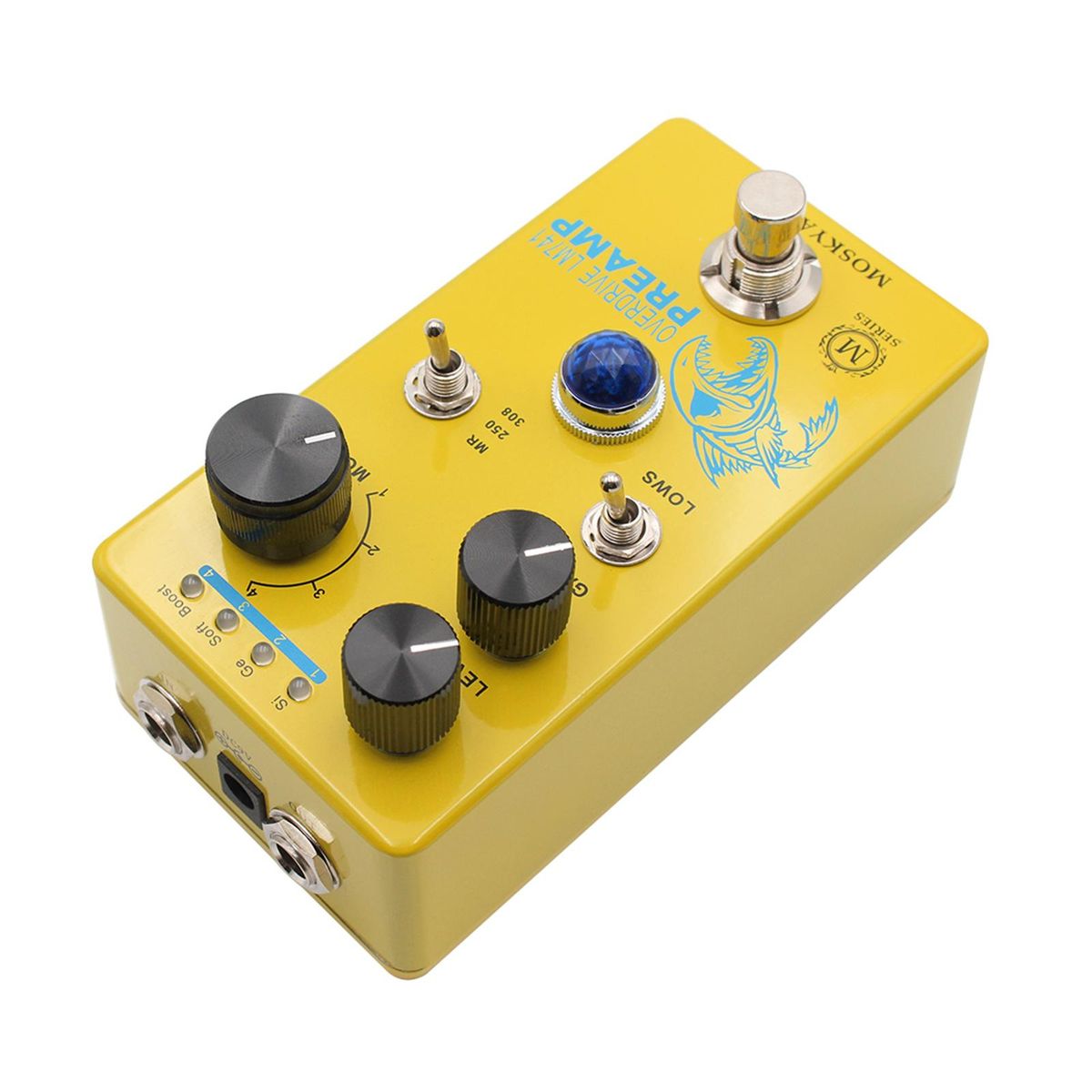 MOSKYAudio Distortion/Overdrive/Preamp Guitar Effect Pedal 4 Mode Switch & Level/Gain Controls Compact Portable Digital Guitar Effector Effect Processor for Electric Guitar - LM741 PREAMP