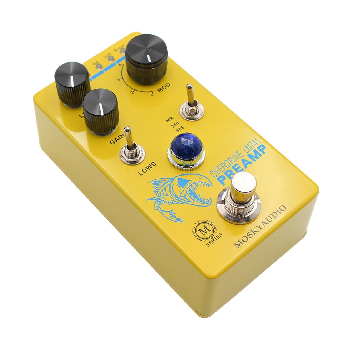 MOSKYAudio Distortion/Overdrive/Preamp Guitar Effect Pedal 4 Mode Switch & Level/Gain Controls Compact Portable Digital Guitar Effector Effect Processor for Electric Guitar - LM741 PREAMP