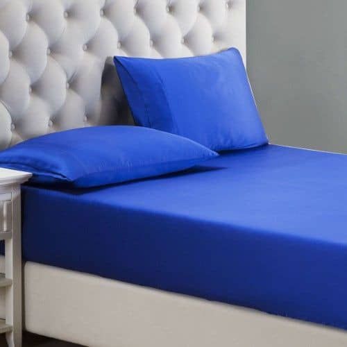 Fitted Sheet  Mattress Protector With 2 Pillow Cases-blue