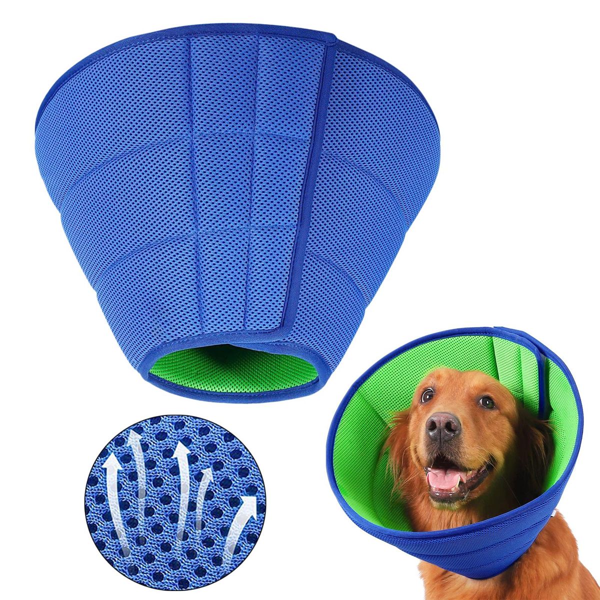 Dog Cone Collar Stop Licking Adjustable Elizabethan Collar Pets For