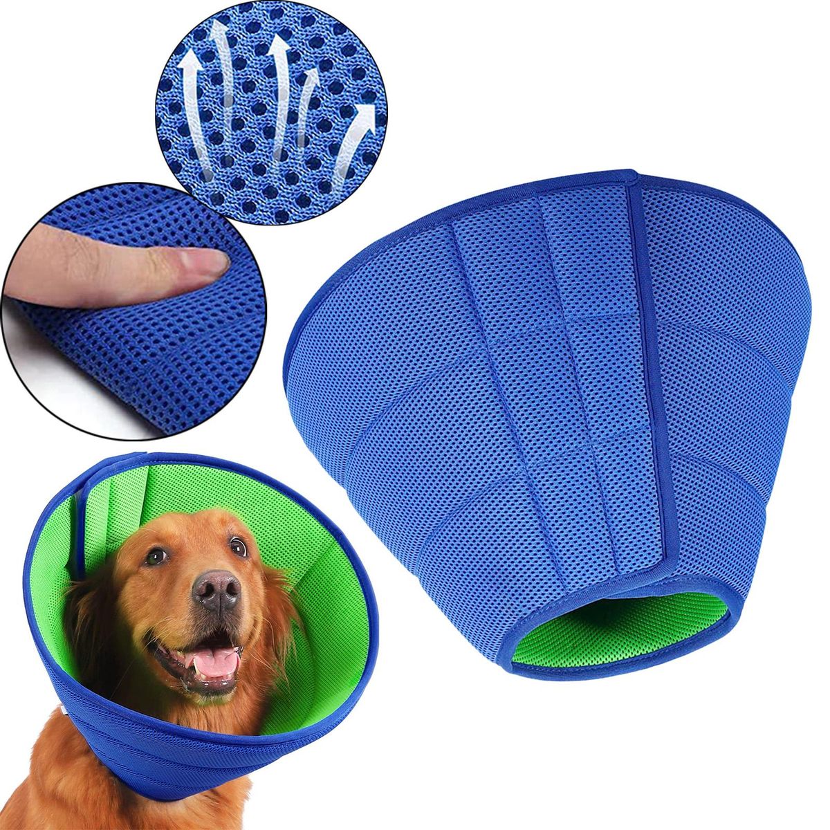 Dog Cone Collar Stop Licking Adjustable Elizabethan Collar Pets For