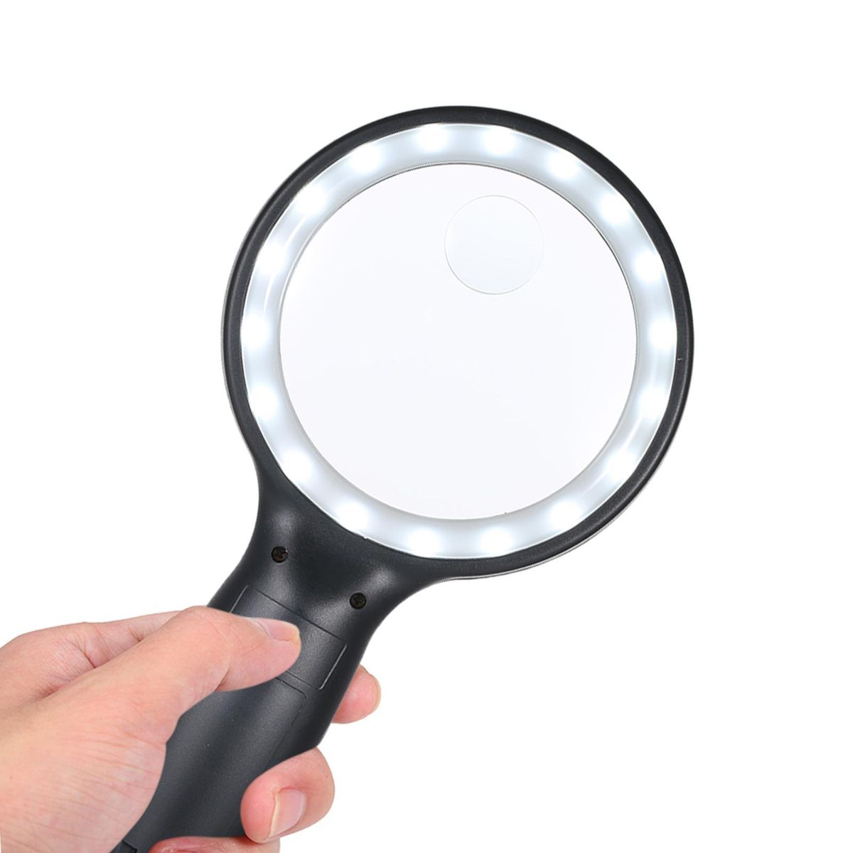 Tomshine DC4.5V 1W 18 LED Handhold Magnifying Lamp 5X/15X Magnifier Glass Light 3 * AAA Battery Powered Operated Portable for  Printing Machinery Carving Gardening Jewelry Identification Collection