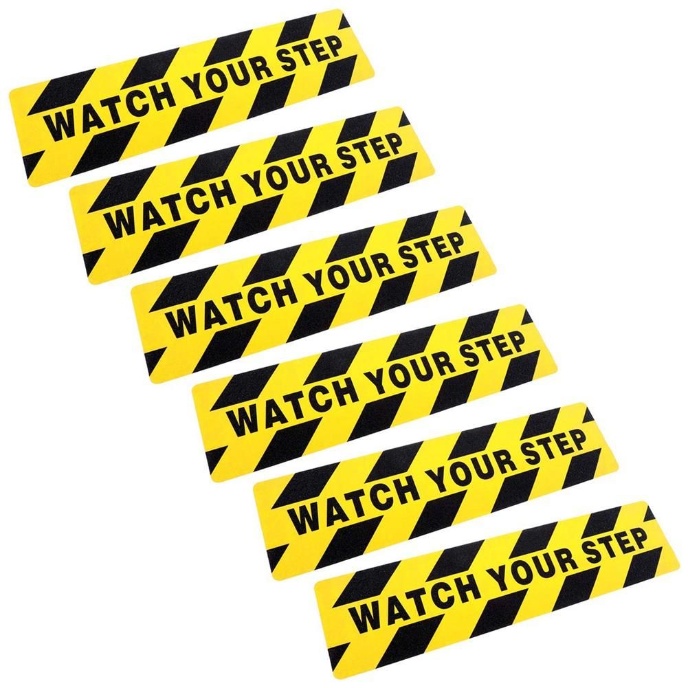 Watch Your Step Floor Decals Stickers 6X24 Inch Warning