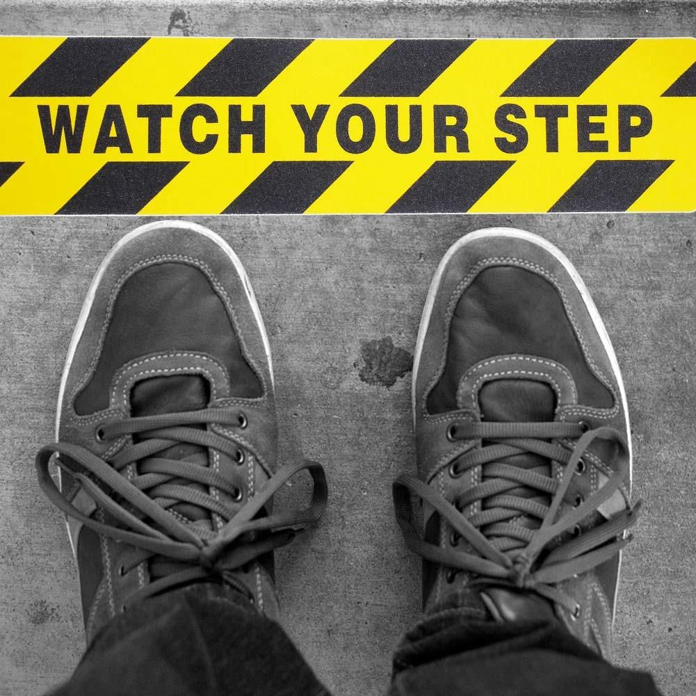 Watch Your Step Floor Decals Stickers 6X24 Inch Warning