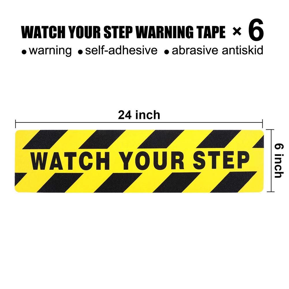 Watch Your Step Floor Decals Stickers 6X24 Inch Warning