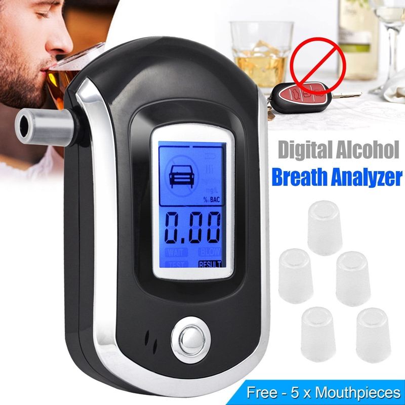 Breathalyzer Tester Portable Breathalyzer LCD Display Digital Fast, High Accuracy Detector With 20