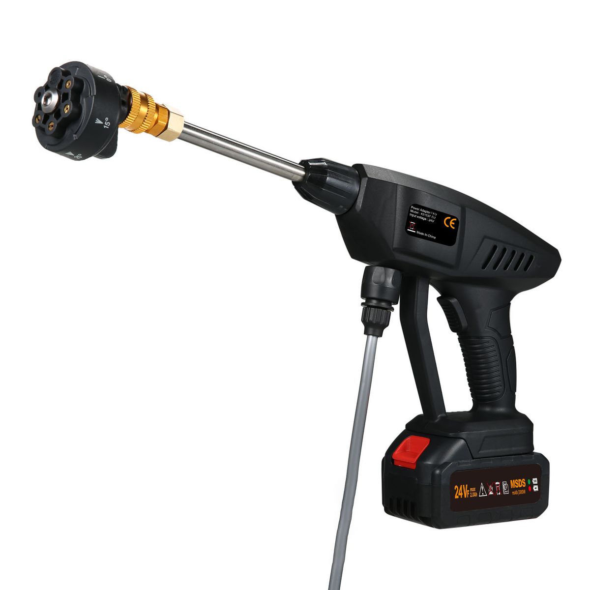 6-in 1 Spray Cordless Power Washer 60Bar 300W High Power