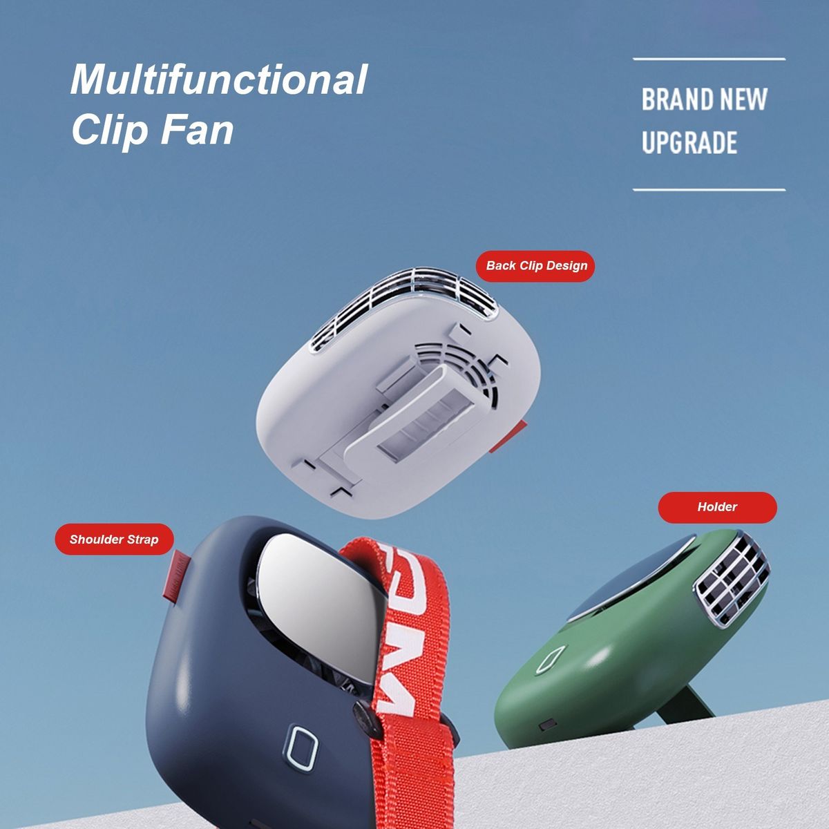 Handheld Multifunctional Clip Fan USB Chargeing Port Design